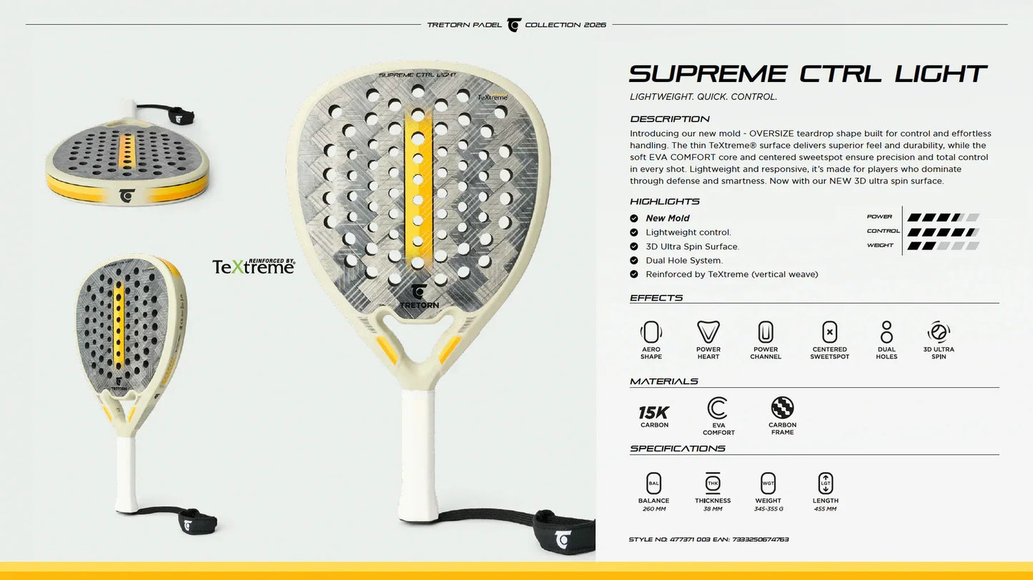מחבט פאדל Tretorn Supreme Cntrl Light