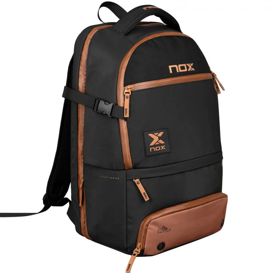 תיק גב Nox Luxury Open Series black brown backpack
