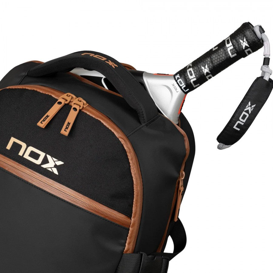 תיק גב Nox Luxury Open Series black brown backpack