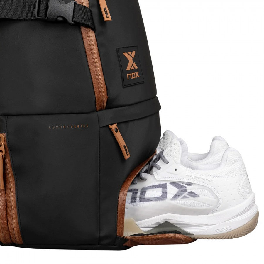 תיק גב Nox Luxury Open Series black brown backpack