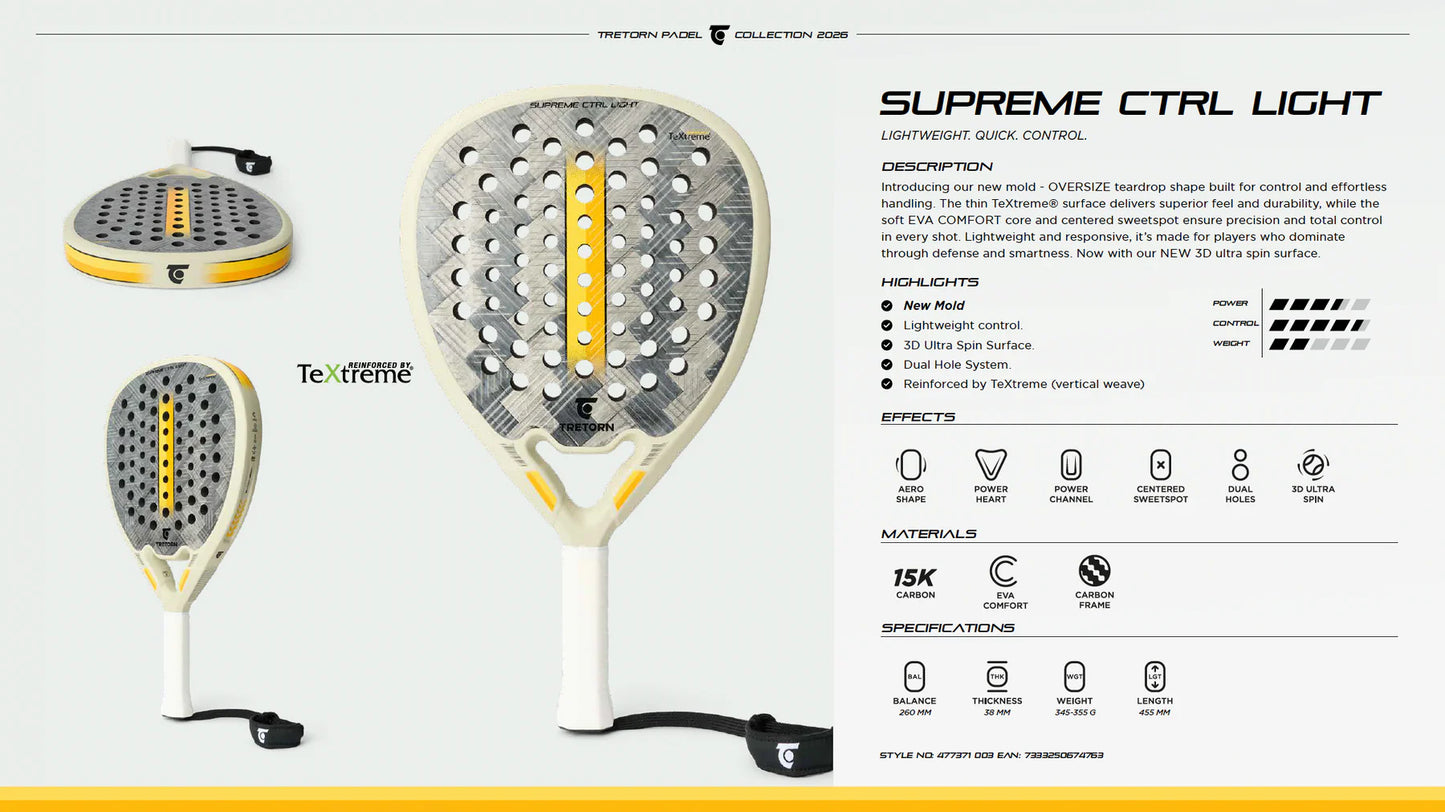 מחבט פאדל  Tretorn Supreme Cntrl Light